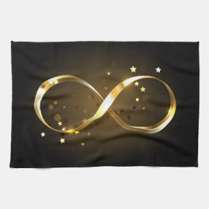 Golden Infinity Symbol Tea Towel