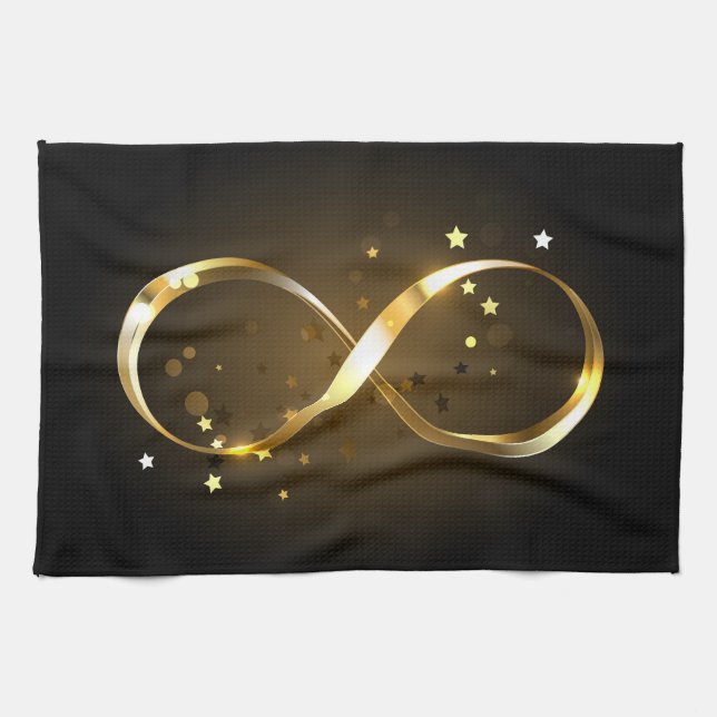 Golden Infinity Symbol Tea Towel (Horizontal)