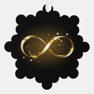Golden Infinity Symbol Tree Decoration Card