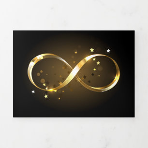 Golden Infinity Symbol Tri-Fold Invitation