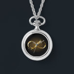 Golden Infinity Symbol Watch<br><div class="desc">Gold,  jewellery infinity symbol with gold stars on a black background. Design with gold  star.</div>