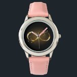 Golden Infinity Symbol Watch<br><div class="desc">Gold,  jewellery infinity symbol with gold stars on a black background. Design with gold  star.</div>