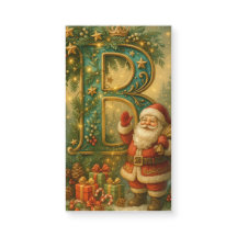 Golden Initial B with Santa Claus and Crown