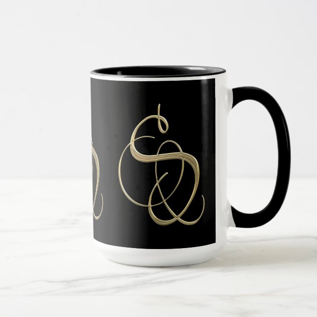 Golden initial S monogram Mug (Right)