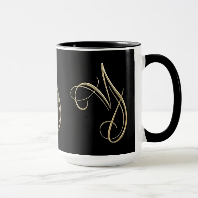Golden initial Y monogram Mug (Right)