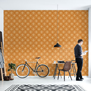 Golden interlocking circles diamonds Wallpaper