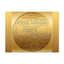 Golden International Christmas Navidad H Postcard