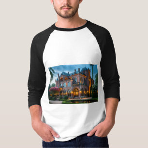 Golden Islamic Palace in the Mountains AI-Genera T-Shirt