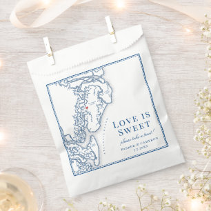 Golden Isles of Georgia Map Wedding Favour Bag