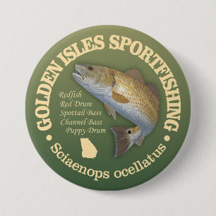 Golden Isles (redfish) 7.5 Cm Round Badge