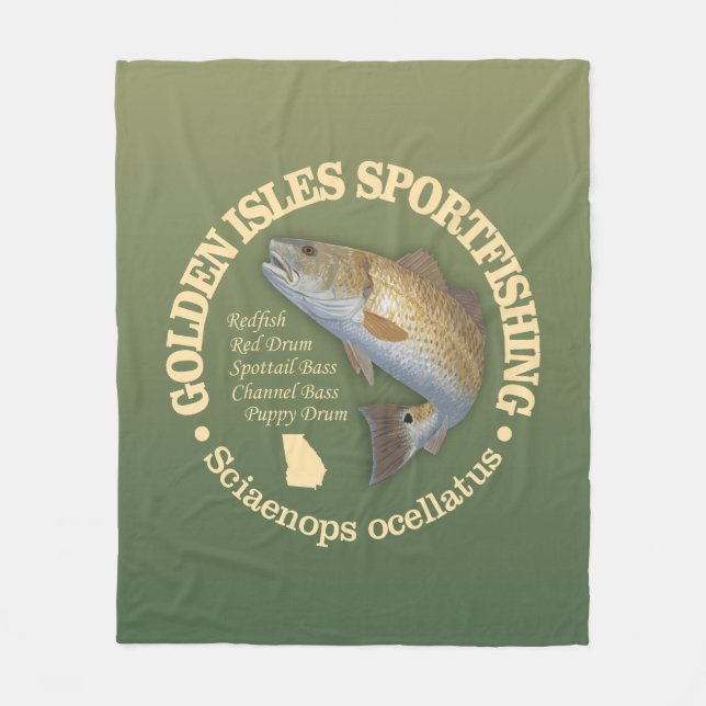 Golden Isles (redfish) Fleece Blanket (Front)