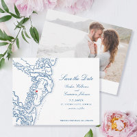 Golden Isles St. Simons Georgia Map Save the Date