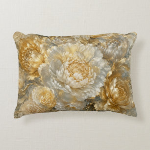 Golden Ivory Garden Decorative Cushion