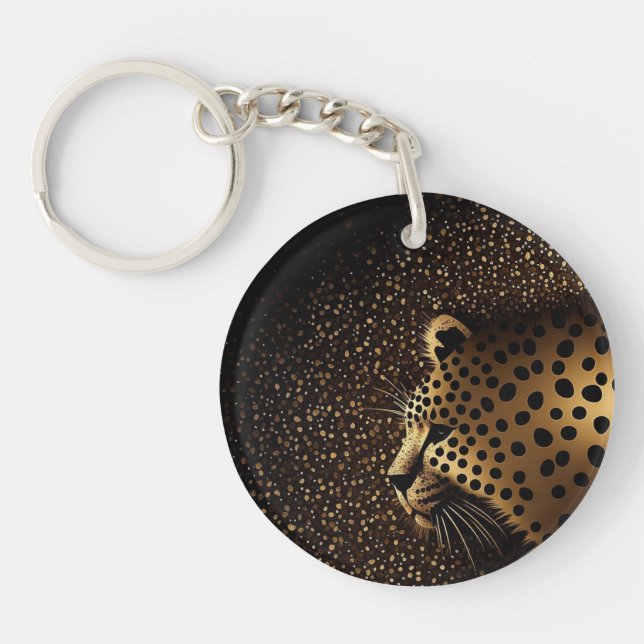 Golden Jaguar Pattern           Key Ring (Front)