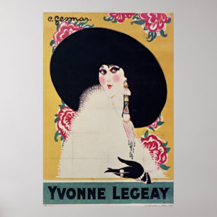 Golden Jazz Age Yvonne Legeay by Gesmar Poster