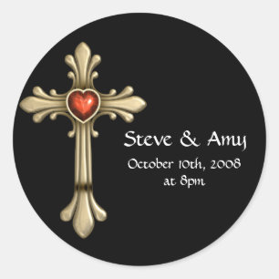 Golden Jewelled Cross Customisable Stickers 18