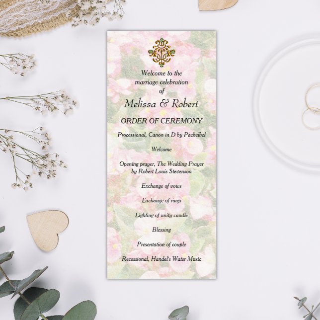 Golden Jewelled Floral Wedding Program (Creator Uploaded)