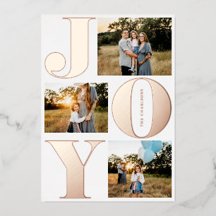Golden Joy Modern Christmas Holiday Photo Card
