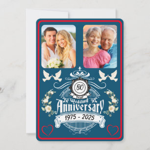 Golden Jubilee 50th Anniversary 2 Photo invitation