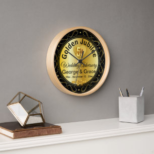 Golden Jubilee 50th Anniversary Gift for Wife on Clock