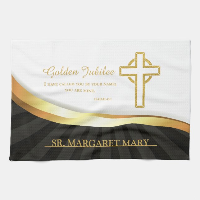 Golden Jubilee of Religious Life, 50 Year Tea Towel (Horizontal)