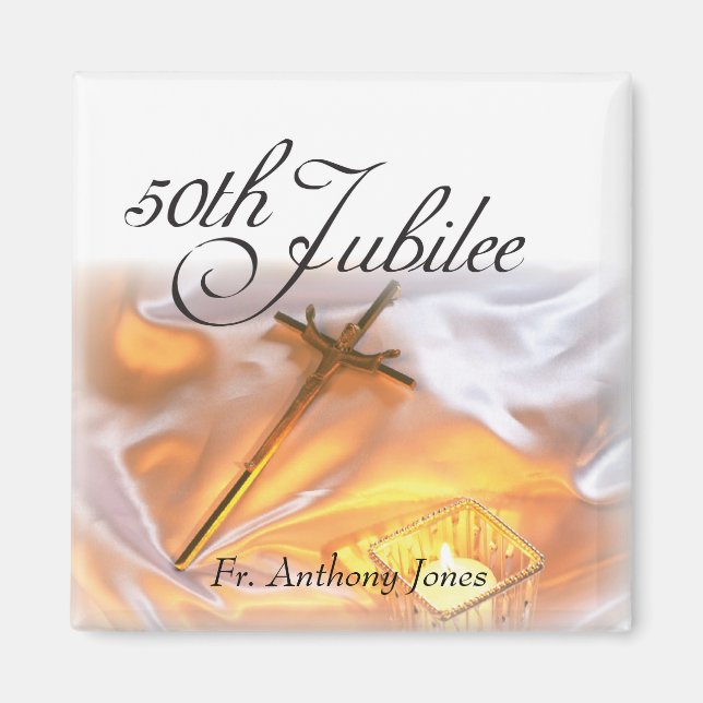 Golden Jubilee Religious Life, Cross Candle Magnet (Front)