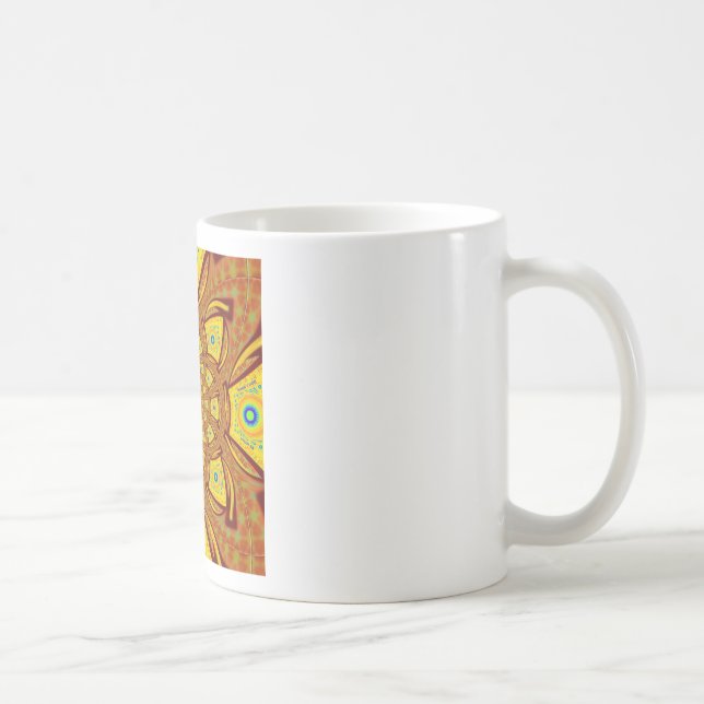 Golden Kaleidoscope Art Print Coffee Mug (Right)