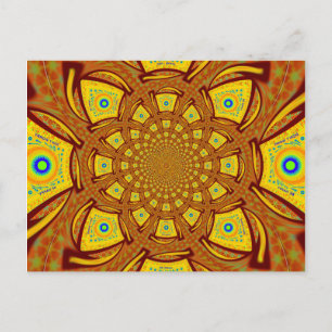 Golden Kaleidoscope Art Print Postcard