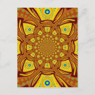Golden Kaleidoscope Art Print Postcard