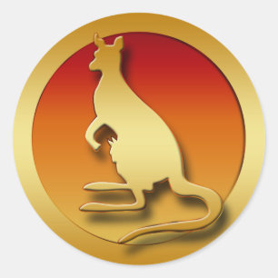 GOLDEN KANGAROO CLASSIC ROUND STICKER