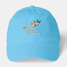 Golden Key Butterfly Embroidered Style Cap