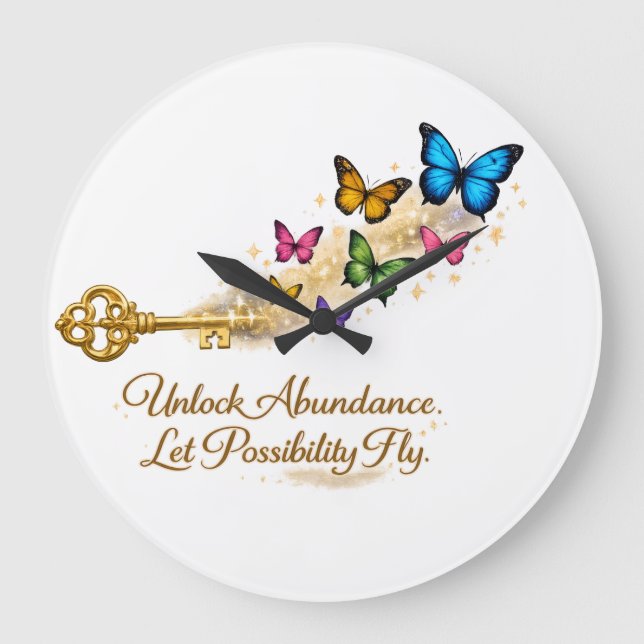 Golden Key Wall Clock – Unlock New Possibilities (Front)