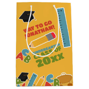 Golden Kindergarten Graduation Medium Gift Bag