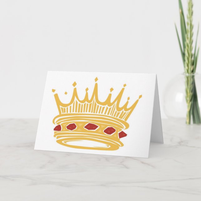 Golden King's Crown Queen's Jewelled Royal Royalty Card (Front)
