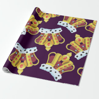 Golden Kings Crown Wrapping Paper