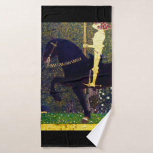 Golden Knight, Gustav Klimt Bath Towel