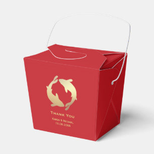 Golden Koi Chinese Wedding Favour Box