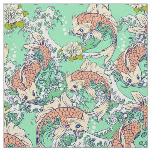 Golden Koi Fish Fabric