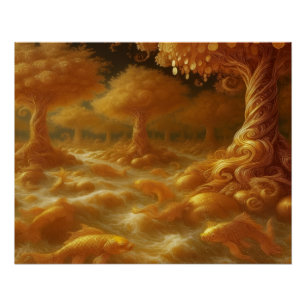 Golden Koi Poster