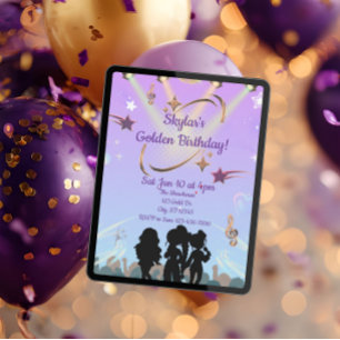 Golden KPOP birthday  Invitation