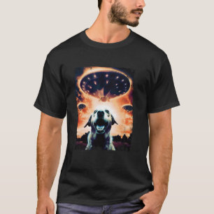 Golden Lab Selfie Keep Calm Aliens Invasion UFOs S T-Shirt