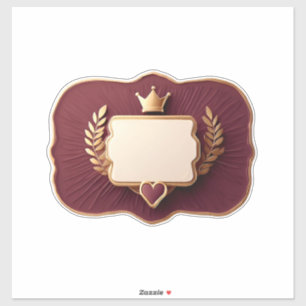 Golden Label Heart and Laurel Icons