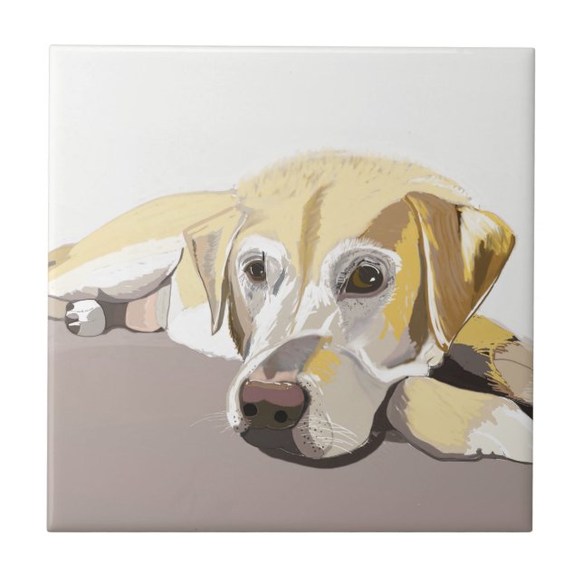 Golden Labrador  Ceramic Tile (Front)