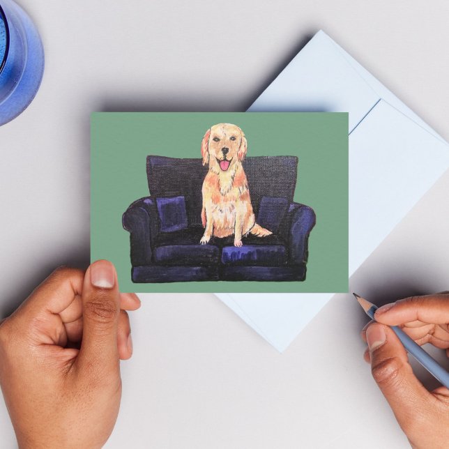 Golden Labrador dog Lad retriever thank you Postcard (Creator Uploaded)
