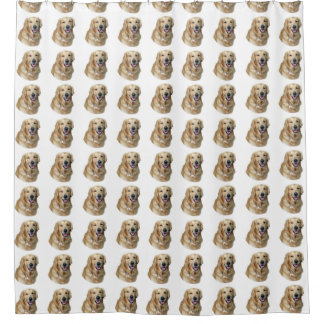 Golden Labrador dog pattern Shower Curtain