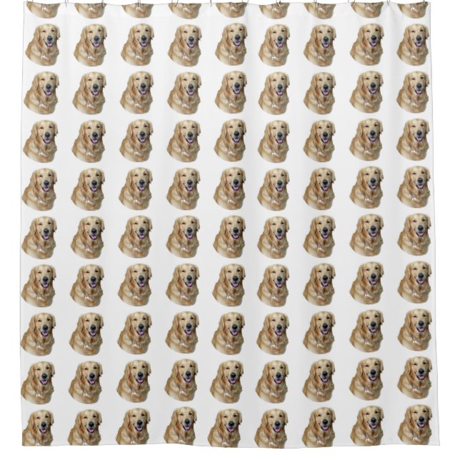 Golden Labrador dog pattern Shower Curtain (Front)