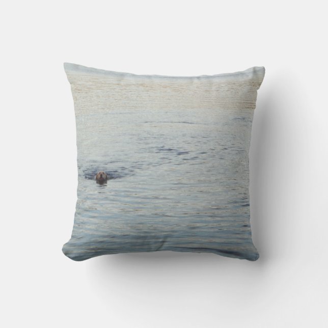 Golden Labrador in the Lake Cushion (Front)