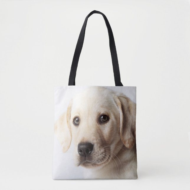 Golden Labrador Puppy Closeup Tote Bag (Front)