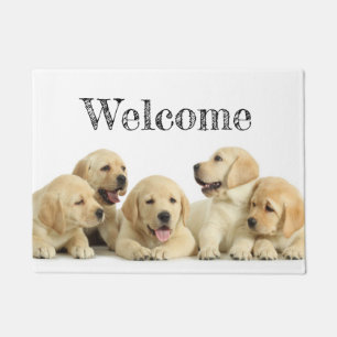 Golden Labrador Puppy Pile Doormat