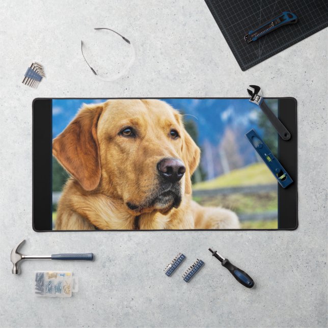 Golden Labrador Retriever Desk Mat (Workstation)